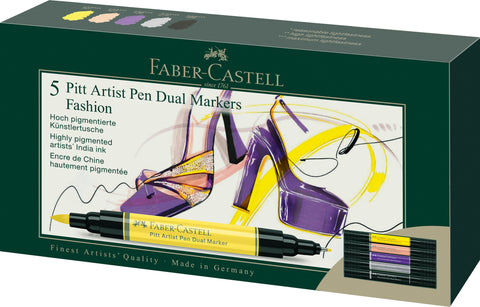 Pitt Artist Pen Dual Marker Wallet x 5 Fashion