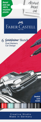 GoldFaber Sketch Marker Set Car Design - Wallet x 6