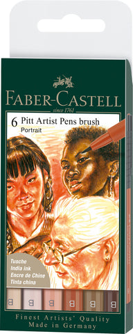Pitt Artist Pens   Wallet X 6 - Portrait B