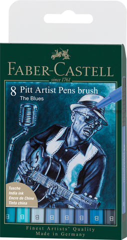 Pitt Artist Pens   Wallet X 8 - Blues