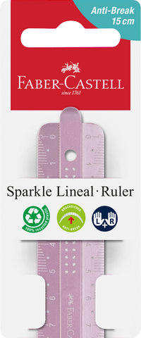 Ruler 15 cm Dots Break Resistant - Sparkle Pink
