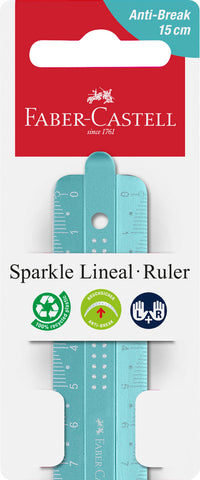 Ruler 15 cm Dots Break Resistant - Sparkle Turquoise