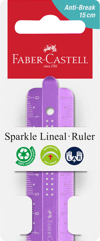 Ruler 15 cm Dots Break Resistant - Sparkle Violet