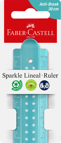 Ruler 30 cm Dots Break Resistant - Sparkle Turquoise
