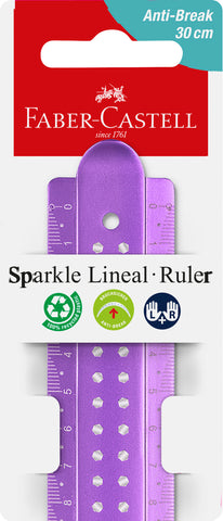 Ruler 30 cm Dots Break Resistant - Sparkle Violet
