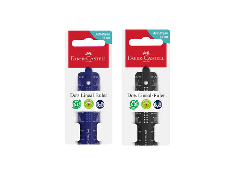 Ruler 15 cm Dots Break Resistant - Blue/Black