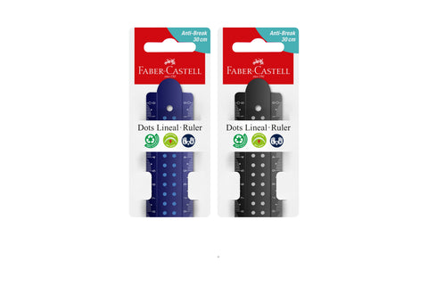 Ruler 30 cm Dots Break Resistant - Blue/Black