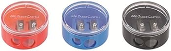 Dual Plastic Sharpener w/container - Round