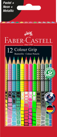 Grip Colour Special Colouring Set Pencils X 12 - Asstd Metallic/Neon/Pastel