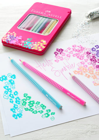 Grip SPARKLE Colour Pencils - Tin Box x 12 Assorted Colours