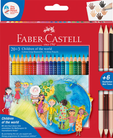 Children of the World Grip Colour Pencils - Pkt x 20+3 Asstd Cols