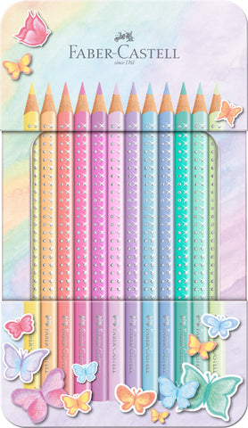 Grip SPARKLE Pastel Colour Pencils - Tin x 12 Assorted Colours