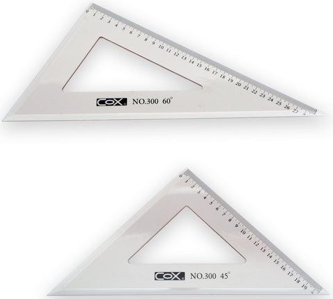 - Set Squares - Set x 2pcs/31cm/45deg/60deg
