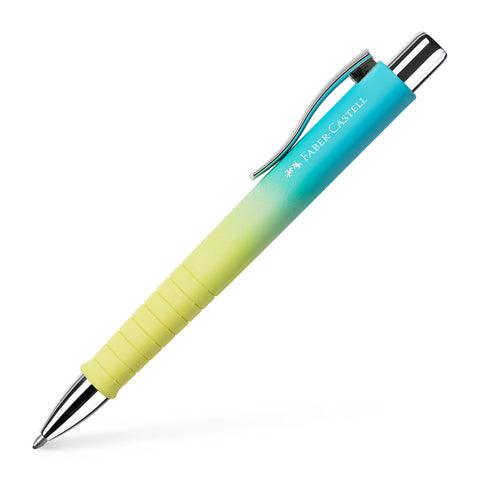 Ballpoint Pen - Retractable Polyball/Sunset/Yellow/Blue Barrel/Blue Ink XB