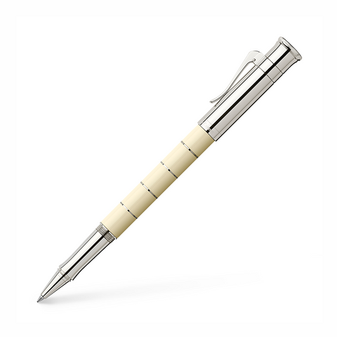 Graf von Faber-Castell Rollerball Pen - Classic Anello Ivory/Platinum Plated