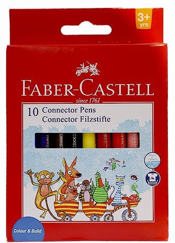 Felt Tip Connector Pens - Pkt x 10 Assorted Colors