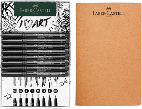 Pitt Artist Pens Set x 8 + Sketchbook
