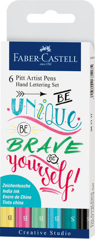 Pitt Artist Pens - Hand Lettering Set x 6 Be Unique