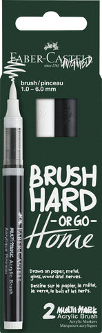Acrylic Marker Multimark Brush - Black & White
