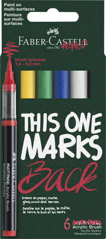 Acrylic Marker Multimark Brush - Basic Colours x6