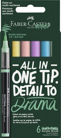 Acrylic Marker Multimark Brush - Pastel x6