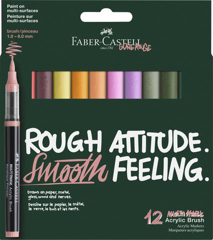 Acrylic Marker Multimark Brush - Basic Colours x12