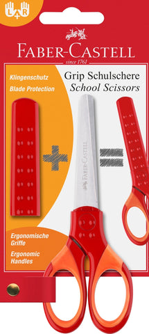 - Faber-Castell Grip Scissors - Red-Orange/Right  &/OR Left Handed/Child Safe