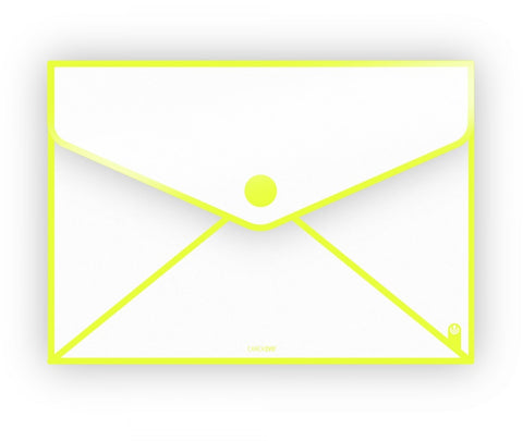 Plastic Envelope File With Button A5 Sendy - Neon Yellow