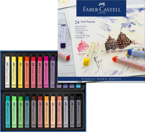 Faber-Castell Soft Pastels - Box x 24 Long Assorted Colours