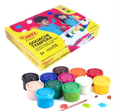 - Tempera/Poster Colours - Pack x 12 tubs x 35ml/Assorted Colours (Jovi)
