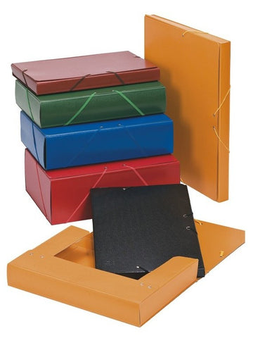 Elasticated Cardboard Box - Faux Leather Blue