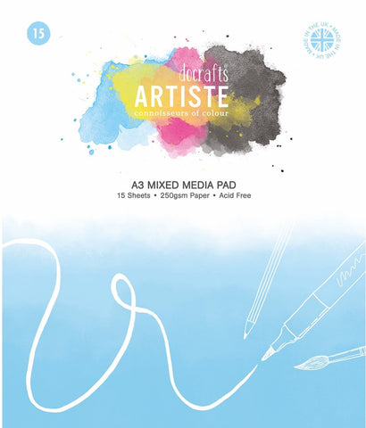 - Drawing/MIXED MEDIA Pad - 250gsm/A3/15 sheets/WD