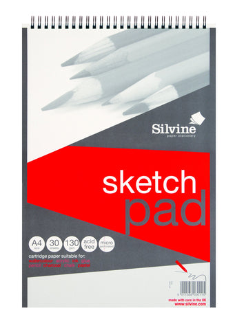 Drawing/Sketch Pad Spiral - 130gsm/A4/30 sheets/Smooth Cartridge Paper SV
