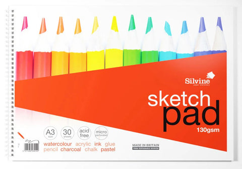 Drawing/Sketch Pad Spiral - 130gsm/A3/30 sheets/Smooth Cartridge Paper SV