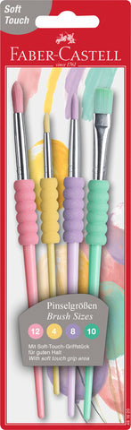 Paint Brush Synthetic soft touch - set X 4 Pastel Colours