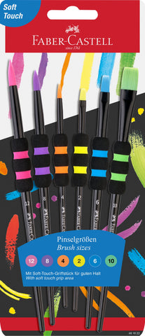 Paint Brush Synthetic soft touch - set x 6 Black Edition
