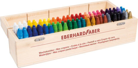 Jumbo Wax Crayons - Wooden Box x 100