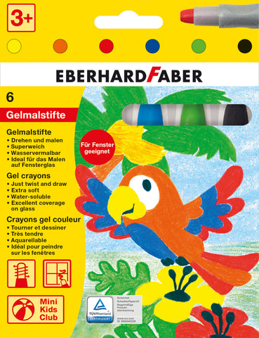 Gel Crayons - Pkt x 6 Asstd Colours