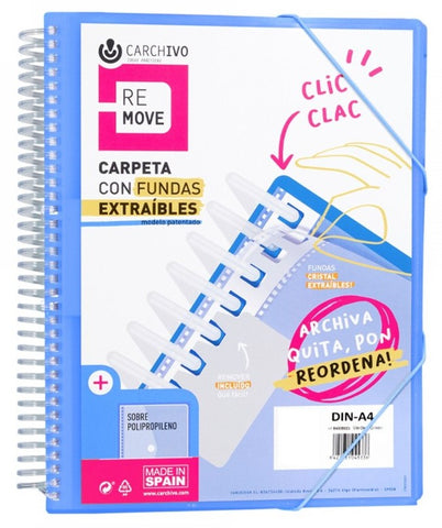 A4 - REMOVE Folder 20 Pockets Spiral/Blue