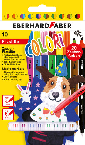 Markers  - Double Ended Felt Tip Pen Colour Magic - Pkt X 10 Assorted Colours