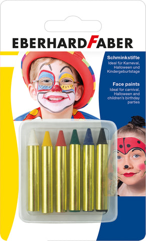 Face Paint Pencil Short - Blister Card Set x 6