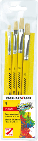 Paint Brush Bristle Set Flat - 4 sizes (6,8,10,12) BC