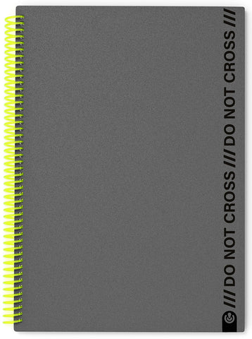 Notebook Spiral A4 - "NOT CROSS" Charcoal Lined