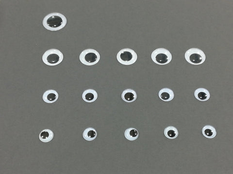 Googly eyes - Pkt 8pcs x 15mm/4pcs x 20mm/8pcs x 12mm (pack of 2)
