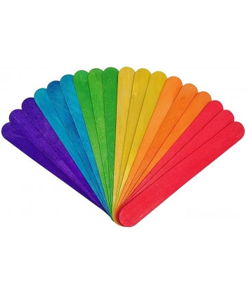 Jumbo Wooden Sticks - Packet Assorted Colours