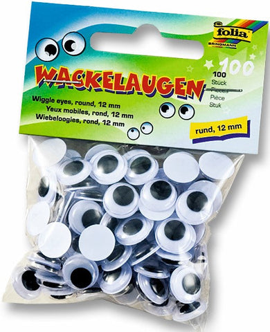 Googly Eyes/Round 12mm - Pack x 100pcs