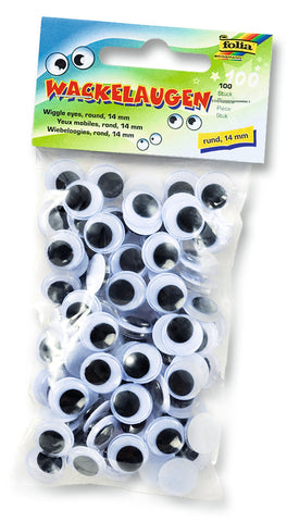 Googly Eyes/Round 14mm - Pack x 100pcs