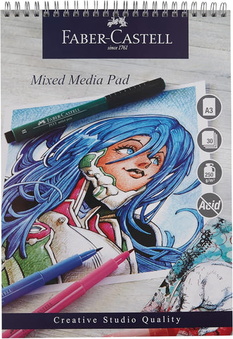 Drawing/MIXED MEDIA Spiral Pad - 250gsm/A3/30 sheets/FCCS