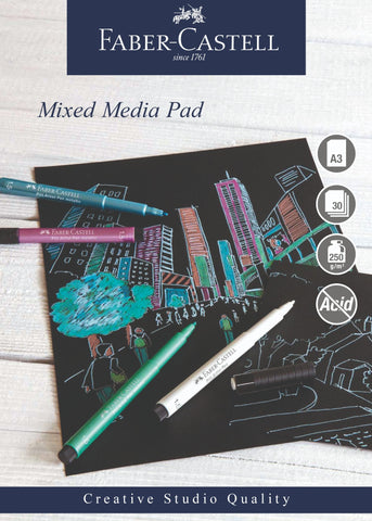 Drawing/MIXED MEDIA Spiral Pad Black paper - 250gsm/A3/30 sheets