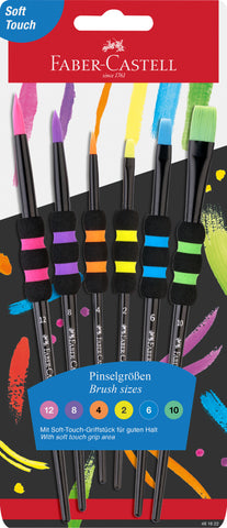 Paint Brush Synthetic soft touch - set x 6 Black Edition